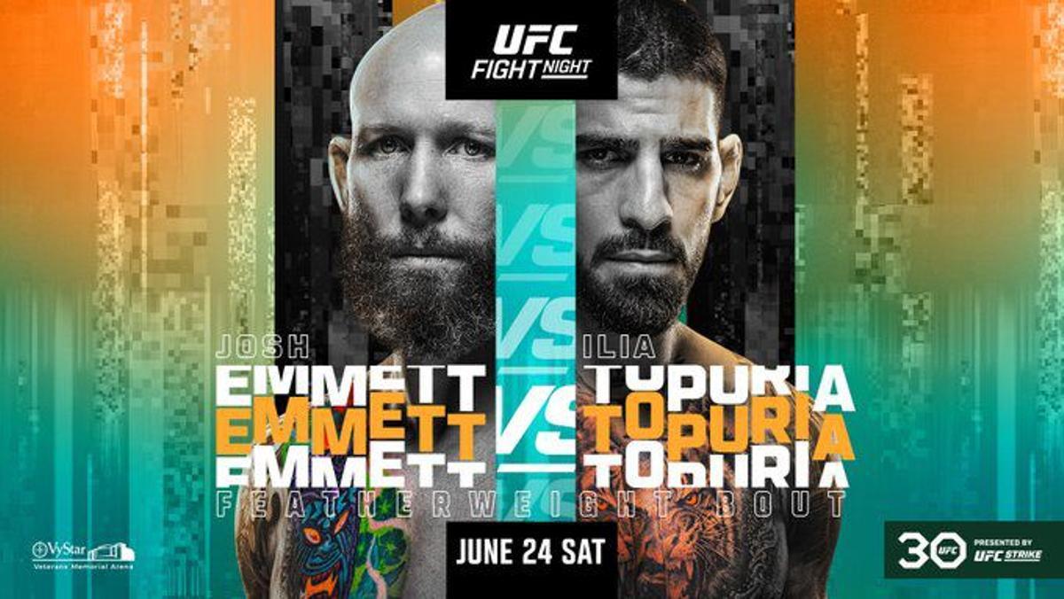 UFC FIGHT NIGHT บุกแจ็คสันวิลล์ เอ็มเม็ตต์ บู๊ โตปูเรีย เสาร์นี้