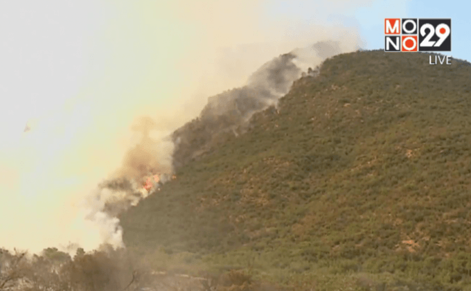 ไฟป่าลามเข้าเขตป่าสงวนในชิลี