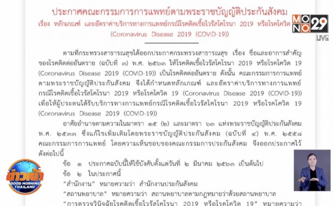 สปส.กำหนดค่ารักษา-ค่าตรวจโควิด-19 ให้ผู้ประกันตน