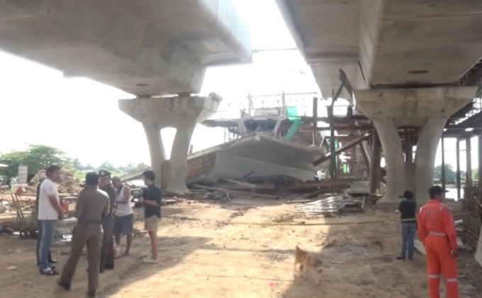 สะพานข้ามเจ้าพระยาถล่มระหว่างก่อสร้าง จ.ชัยนาท