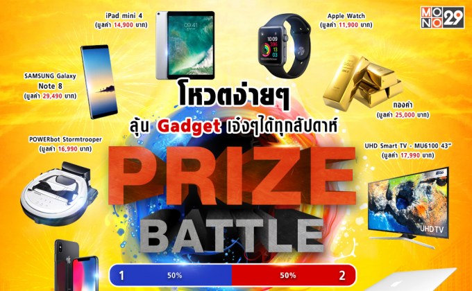 โหวตง่ายได้ทุกสัปดาห์ กับกิจกรรม “Prize Battle โหวตที่ชอบ แจกที่ใช่”