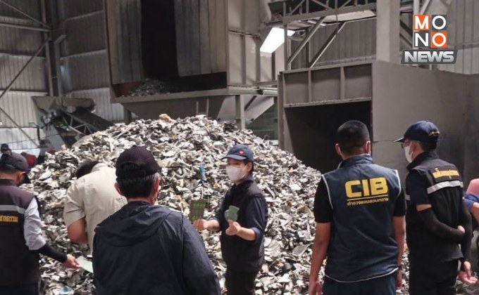 บุกจับโกดังขยะอิเล็กทรอนิกส์ลอบนำเข้า ชลบุรี ยึดกว่า 1,600 ตัน