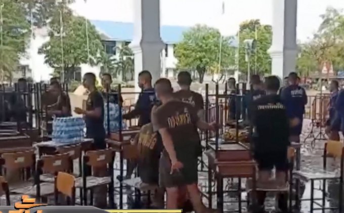 พายุฤดูร้อนถล่มหน่วยเลือกตั้งล่วงหน้า จ.ชลบุรี