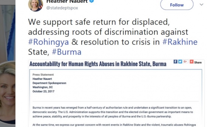 สหรัฐฯ ขู่คว่ำบาตรเมียนมากรณีโรฮีนจา
