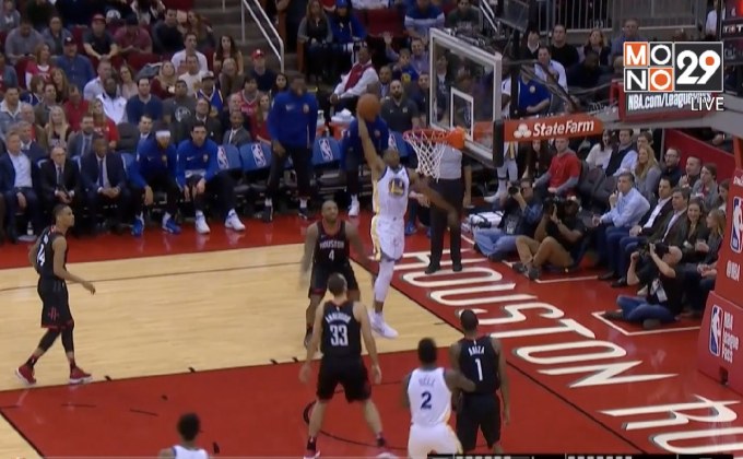 “วอร์ริเออร์ส” เร่งเครื่องครึ่งหลังอัดร็อคเก็ตส์ ศึกยัดห่วง NBA