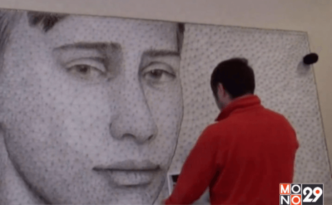 ใช้ตะปูและเชือกสร้างภาพเหมือน “ปูติน”