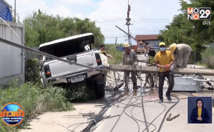 หักหลบสุนัขตัดหน้าชนเสาไฟฟ้าและหม้อแปลงเสียหายกว่า 3 ล้าน