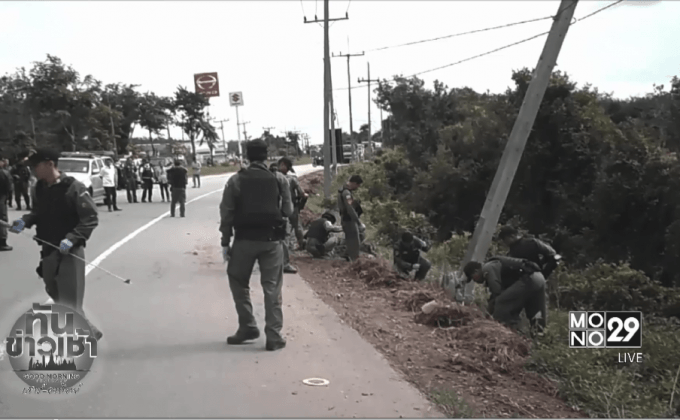 คนร้ายลอบวางระเบิดโรยตะปูเรือใบยิงตำรวจ