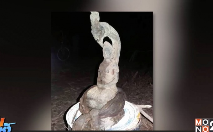 เทวรูปพระนางอุมาราวดี โผล่ในลำน้ำชี