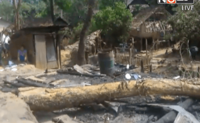 เฝ้าระวังไฟไหม้ศูนย์พักพิงฯ จ.แม่ฮ่องสอน