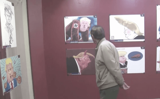 นิทรรศการการ์ตูนล้อเลียน “ทรัมป์” ในเม็กซิโก