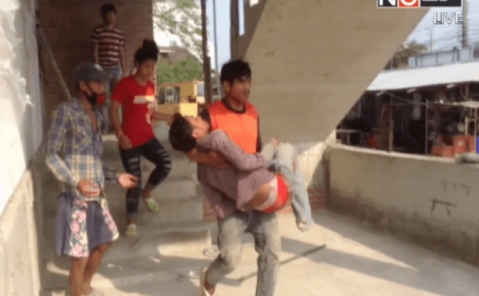 พื้นอาคารก่อสร้าง สภ.เมืองปราจีนบุรีถล่ม