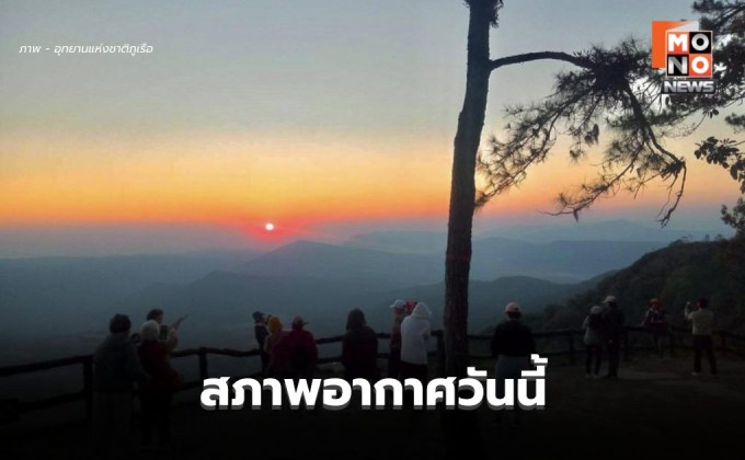 สภาพอากาศวันนี้ อุณหภูมิจะลดลง  มีลมแรง