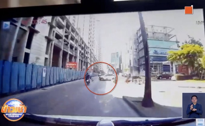 เบรกไม่ทัน! ชายขับรถพุ่งชนซาเล้ง-จยย.