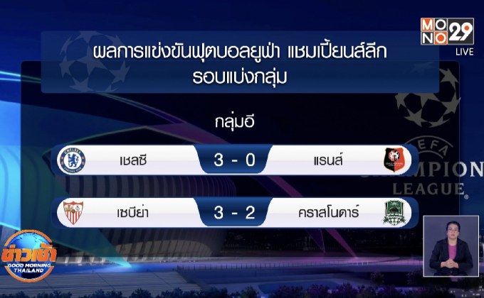 ผลการแข่งขันฟุตบอลยูฟ่า แชมเปี้ยนส์ลีก 05-11-63