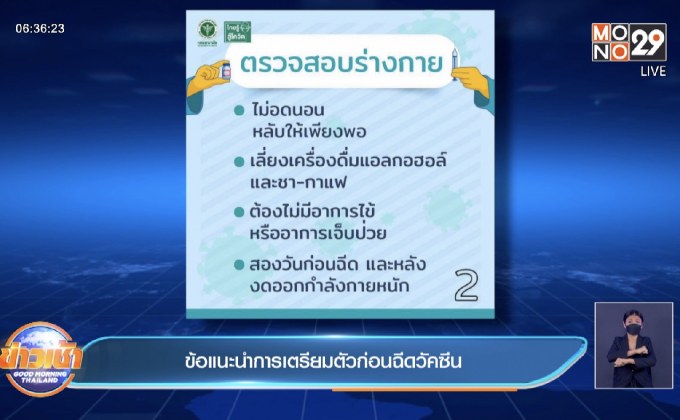 ข้อแนะนำการเตรียมตัวก่อนฉีดวัคซีน