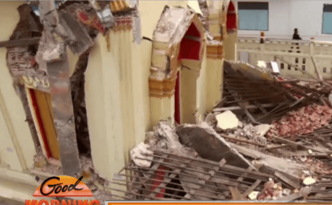 วสท.คาดโบสถ์วัดต้นเชือกพังถล่ม เหตุยกผิดวิธี