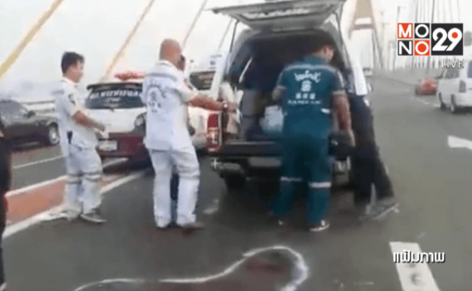 ร.ต.ท.ซิ่งบิ๊กไบค์ขึ้นสะพานภูมิพล 1 เข้ารับทราบข้อหา