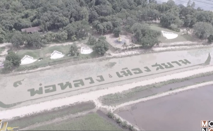 ชาวบ้านปลูกผัก แปรอักษรแสดงความจงรักภักดี