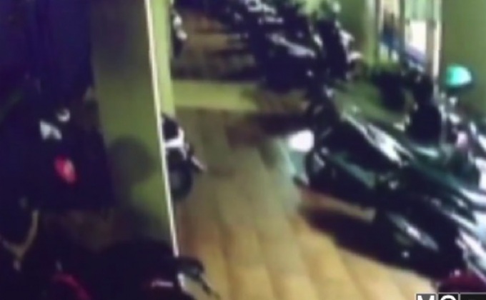 คนร้ายใช้เวลาไม่ถึงนาทีขโมยจักรยานยนต์หอพัก