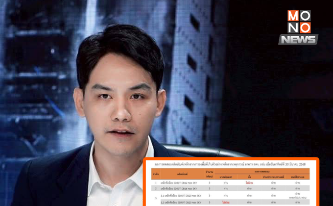 เหล็กเส้น สตง. ไม่ผ่าน มอก. 3 ชนิด โฆษกอุตฯ ย้ำ “ผิดคือผิด”