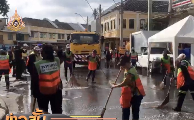 กทม.ล้างถนนข้าวสาร หลังเทศกาลสงกรานต์