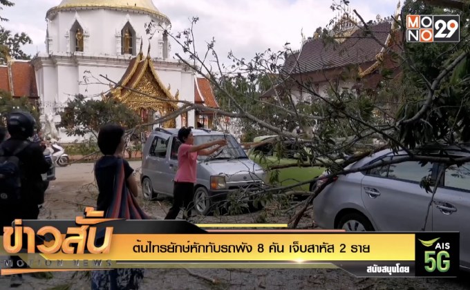 ต้นไทรยักษ์หักทับรถพัง 8 คัน เจ็บสาหัส 2 ราย