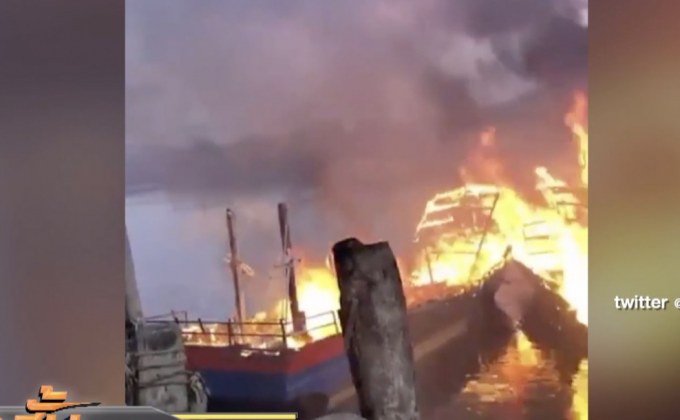 ไฟไหม้เรือทัวร์เบ็ดปากบารา จ.สตูล เสียหาย 8 ลำ