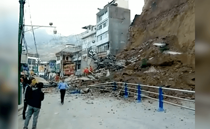 ดินถล่มทางตะวันตกเฉียงเหนือของจีน