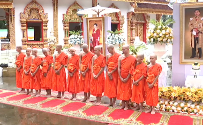 ​“12 หมูป่า” เข้าพิธีอุปสมบทวัดพระธาตุดอยตุง