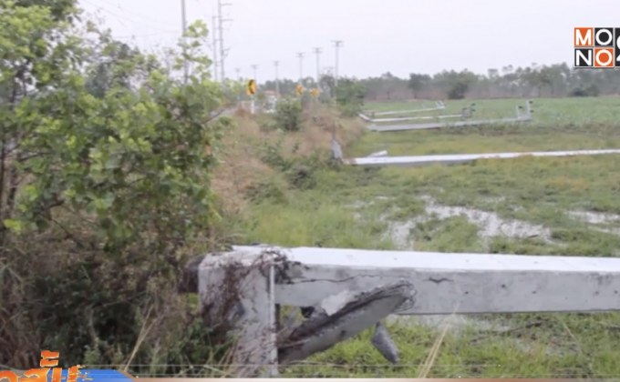 พายุถล่มเสาไฟฟ้าหัก 18 ต้น จ.สระแก้ว