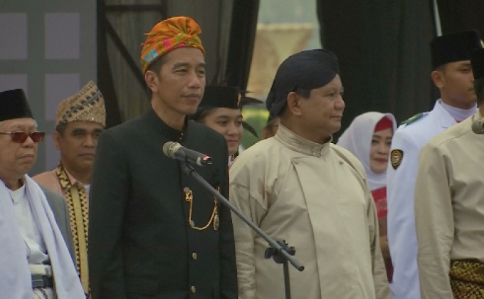 ​ผู้ชิงตำแหน่งปธน.อินโดฯ ให้คำสัตย์สาบานสู้ศึกเลือกตั้ง