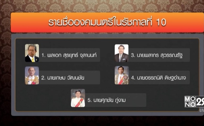 โปรดเกล้าฯ แต่งตั้ง 10 องคมนตรี