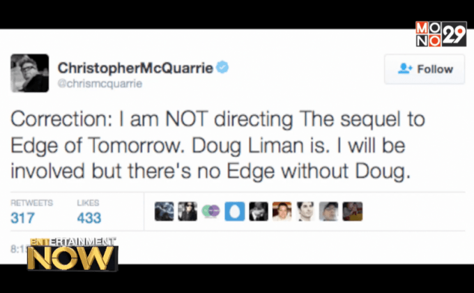 Edge of Tomorrow ภาคต่อประกาศเริ่มสร้างแล้ว!