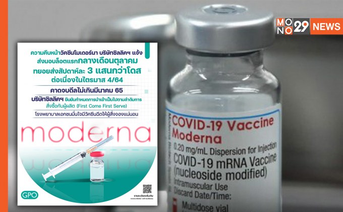 “ซิลลิค ฟาร์มา” แจ้งส่งมอบ “วัคซีนโมเดอร์นา” ล็อตแรก กลางเดือน ต.ค. นี้ รพ.เอกชนมั่นใจ มีวัคซีนฉีดให้ผู้สั่งจองแน่นอน