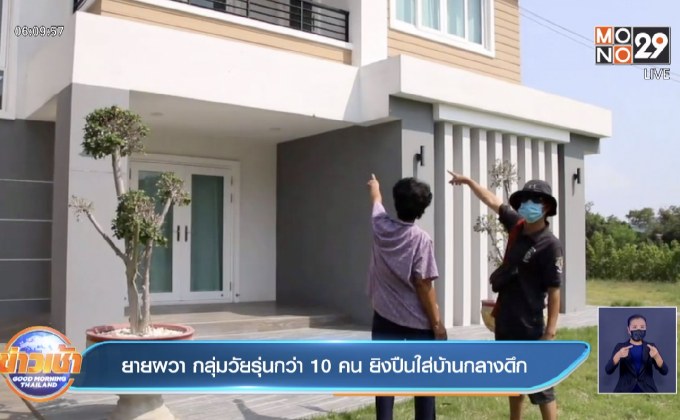 ยายผวา กลุ่มวัยรุ่นกว่า 10 คน ยิงปืนใส่บ้านกลางดึก