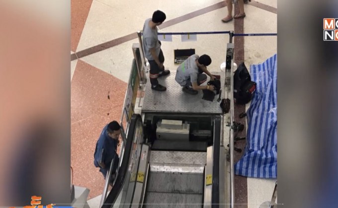 บันไดเลื่อนสนามบินเชียงใหม่ยุบตัว