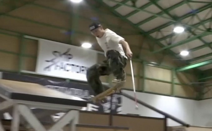 หนุ่มญี่ปุ่นพิการทางสายตาหวังเล่นสเก็ตบอร์ดในโอลิมปิก