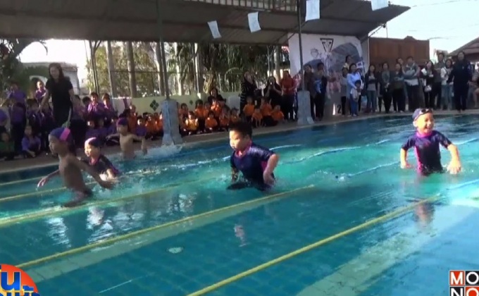 สุดฮา กีฬาเด็กอนุบาลวิ่งในน้ำ