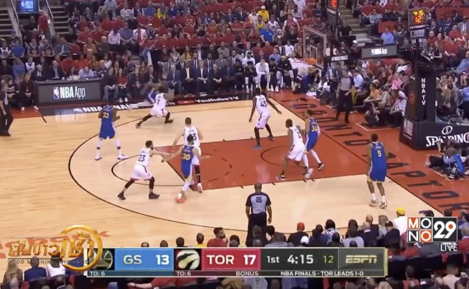 “วอร์ริเออร์ส” บุกดับ “แรพเตอร์ส” ตีเสมอไฟน่อลส์ซีรีส์ 1-1