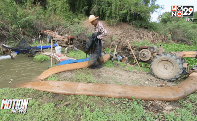 สูบน้ำก้นคลองชลประทานเยียวยานาข้าว