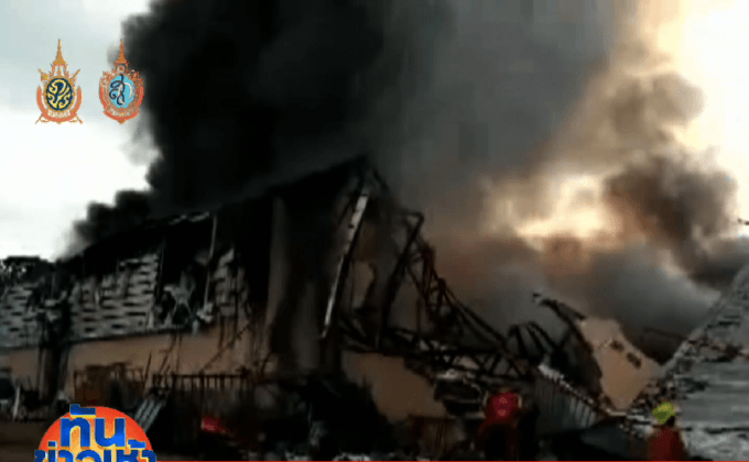 เพลิงเผาวอดโกดังเก็บผ้าสำลี สูญ 60 ล้านบาท