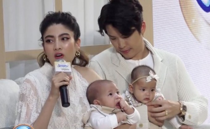 “ป๊อก-มาร์กี้” ควงลูกแฝดออกงานครั้งแรก ลั่นยังไม่ปิดอู่