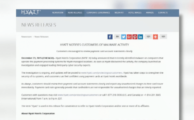 Hyatt โดนจารกรรมข้อมูลลูกค้า