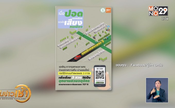 กทม.โชว์เพิ่มสวนสาธารณะกำแพงเพชร 3 ลดมลพิษทางอากาศ