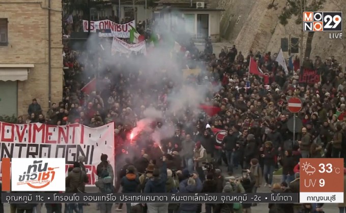 อิตาลีเดินขบวนต่อต้านการเหยียดผิว