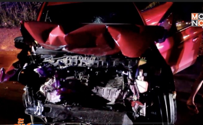 อุบัติเหตุรถยนต์ชนกัน ดับ 1 เจ็บ 3 จ.ปราจีนบุรี