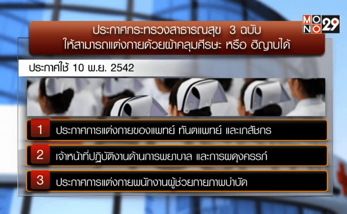 สธ.ระบุ สวมฮิญาบทำงานได้