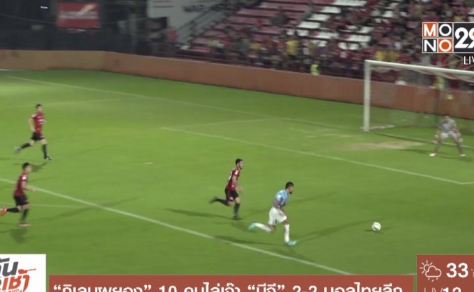 “กิเลนผยอง” 10 คนไล่เจ๊า “บีจี” 2-2 บอลไทยลีก