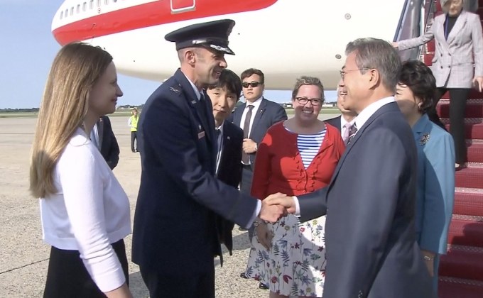 ผู้นำเกาหลีใต้เดินทางเยือนสหรัฐฯ